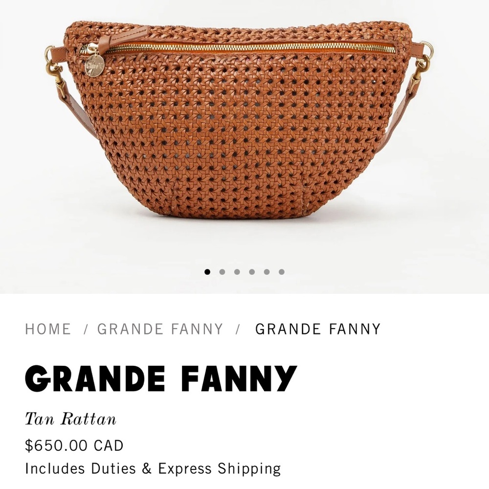 Clare V Grande Fanny brown rattan